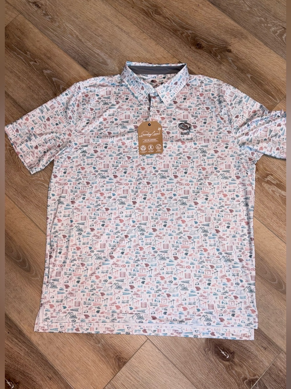 SUNDAY CREW POLO SHIRT UPF 50+ EXTRA LARGE new with tags